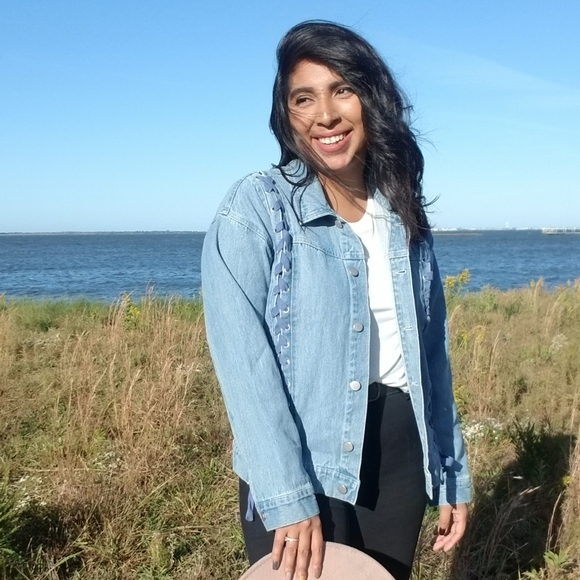 𝙇𝘼𝙎𝙏 𝙊𝙉𝙀 | CROSS MY HEART DENIM BLUE JACKET - Picture 4 of 11